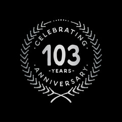 Fototapeta premium 103 years design template. 103rd vector and illustration.