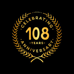 108 years design template. 108th vector and illustration.