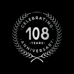 108 years design template. 108th vector and illustration.