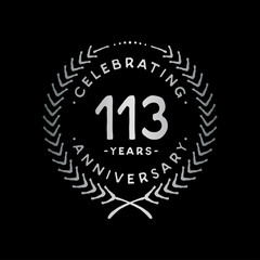 113 years design template. 113th vector and illustration.