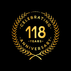 118 years design template. 118th vector and illustration.