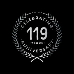 119 years design template. 119th vector and illustration.