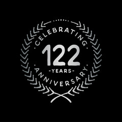122 years design template. 122nd vector and illustration.