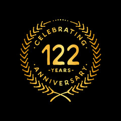 122 years design template. 122nd vector and illustration.