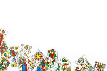 Fototapeta na wymiar Tarot cards on a white background.