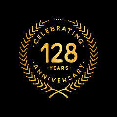 128 years design template. 128th vector and illustration.