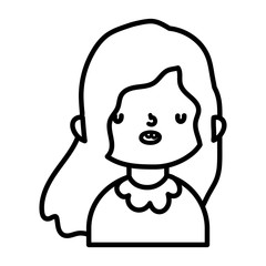 cute little girl happy cartoon character thick line