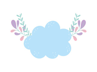 cloud and branches foliage leaves decoration