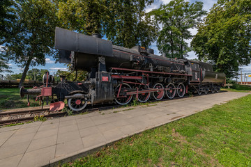Fototapeta na wymiar Steam locomotive , Jablonowo Pomorskie , Kuyavian-Pomeranian Voi