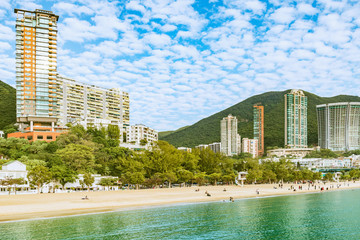 Empty beach by Repulse Bay. Hong Kong.