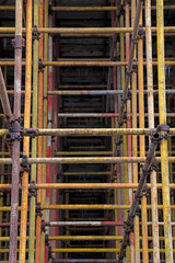 Scaffolding steel pipe at a construction site