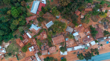 Aerial view of the Morogoro town in  Tanzania