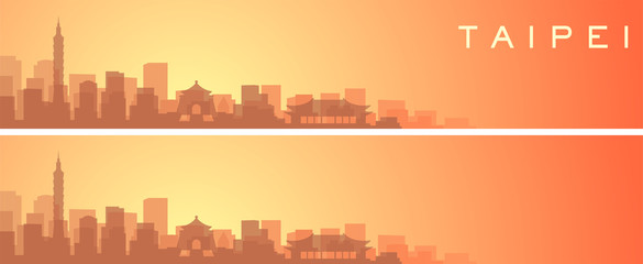 Obraz premium Taipei Beautiful Skyline Scenery Banner