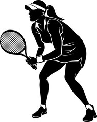 Women's Lawn Tennis Match Sport Silhouette