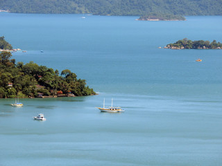 Fototapeta premium Gazebo overlooking the sea in the interior Paraty city of Rio de Janeiro in Brazil