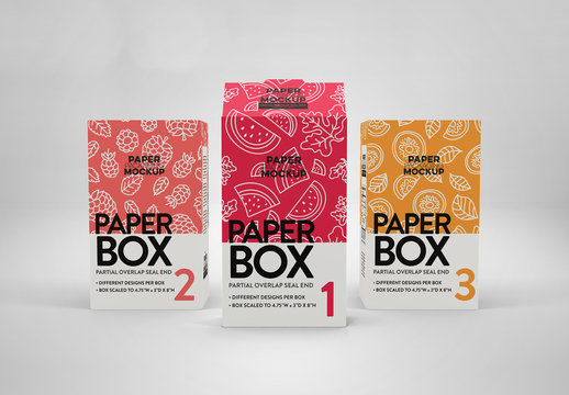 3 Rectangular Boxes Mockups