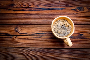 tasty coffee on a wooden background