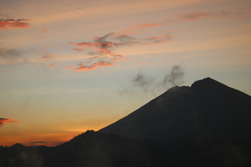 Rinjani mount and sunset