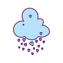 baby shower cute cloud with rain of hearts