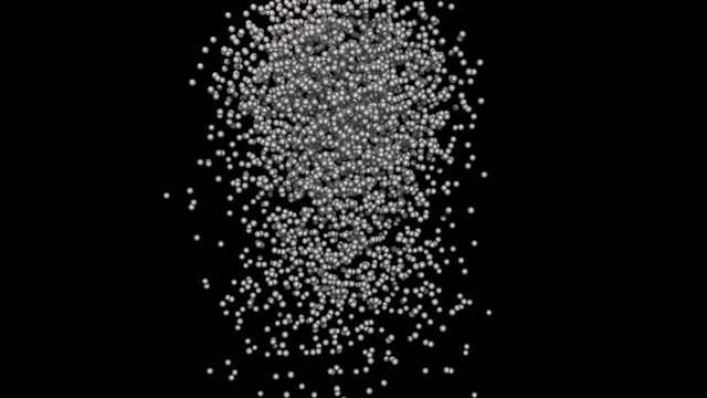 Phage Therapy Virus Particles Assembling .  New phage particles assemble into fully formed virus . Replication and assembly of progeny phage parts . 3d animation. Black and white alpha matte included