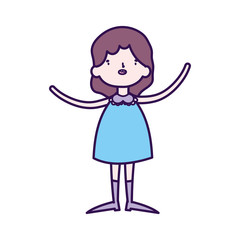 cute little girl happy cartoon character