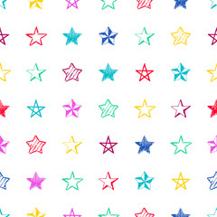 Seamless doodle hand drawn stars