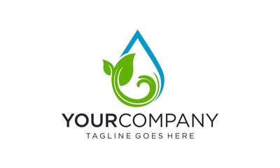 Organic drop water logo designs vector	