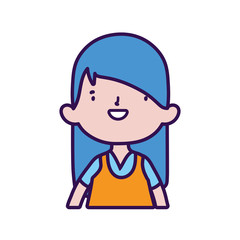 cute little girl happy cartoon character portrait