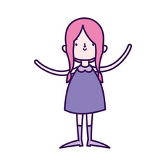 cute little girl happy cartoon character