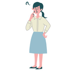 女性　疑問　全身