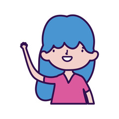 cute little girl happy cartoon character portrait