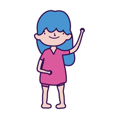 cute little girl happy cartoon character