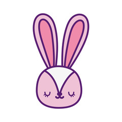 cute pink rabbit face cartoon character icon