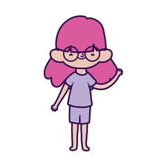 cute little girl happy cartoon character