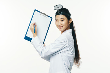 female doctor with clipboard