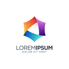 Hexagon Colorful Logo Design