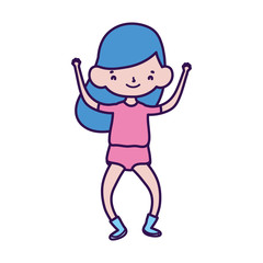 cute little girl happy cartoon character