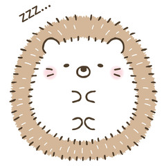 かわいいハリネズミ/動物/寝る/昼寝