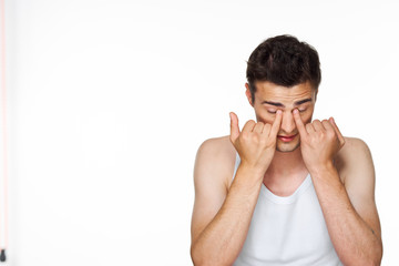 portrait of young man isolated on white background