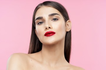 Fototapeta premium beautiful woman bare shoulders clean skin