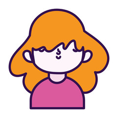 cute little girl happy cartoon character portrait