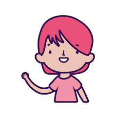 cute little girl happy cartoon character portrait