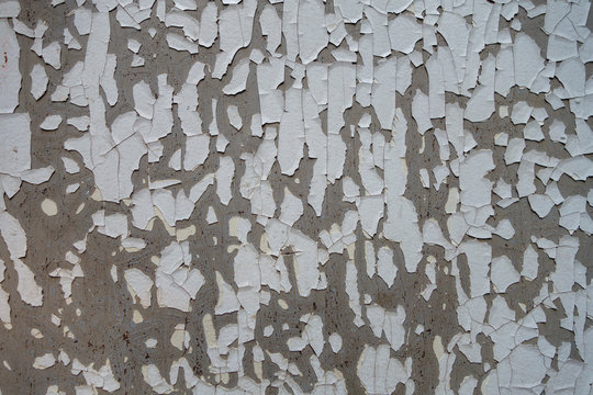 white wall chippiing and flacking off paint textured background