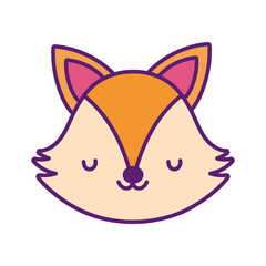 cute fox face toy cartoon character icon