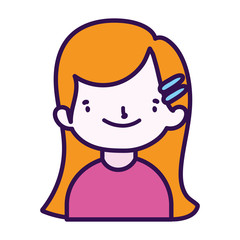 cute little girl happy cartoon character portrait