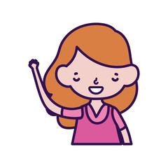 cute little girl happy cartoon character portrait