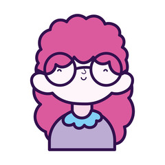 cute little girl happy cartoon character portrait