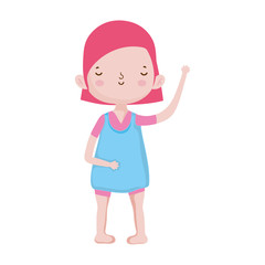 cute little girl happy cartoon character