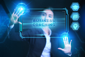 Business, Technology, Internet and network concept. Coaching mentoring education business training development E-learning concept.