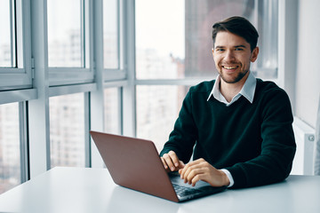 businessman working on laptop in office